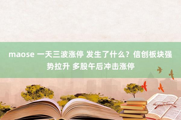 maose 一天三波涨停 发生了什么？信创板块强势拉升 多股午后冲击涨停