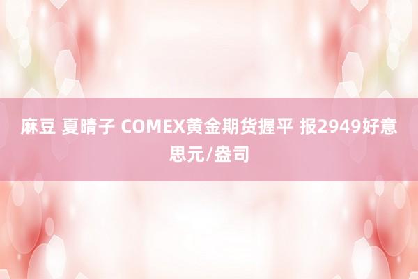 麻豆 夏晴子 COMEX黄金期货握平 报2949好意思元/盎司