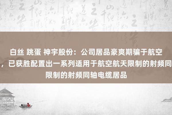 白丝 跳蛋 神宇股份：公司居品豪爽期骗于航空航天等限制，已获胜配置出一系列适用于航空航天限制的射频同轴电缆居品